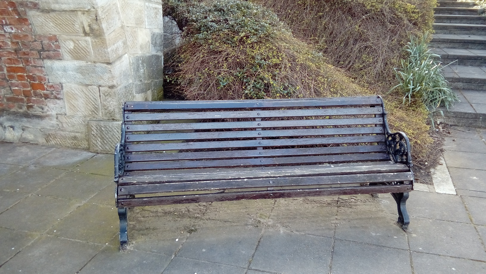 Bench in urban area