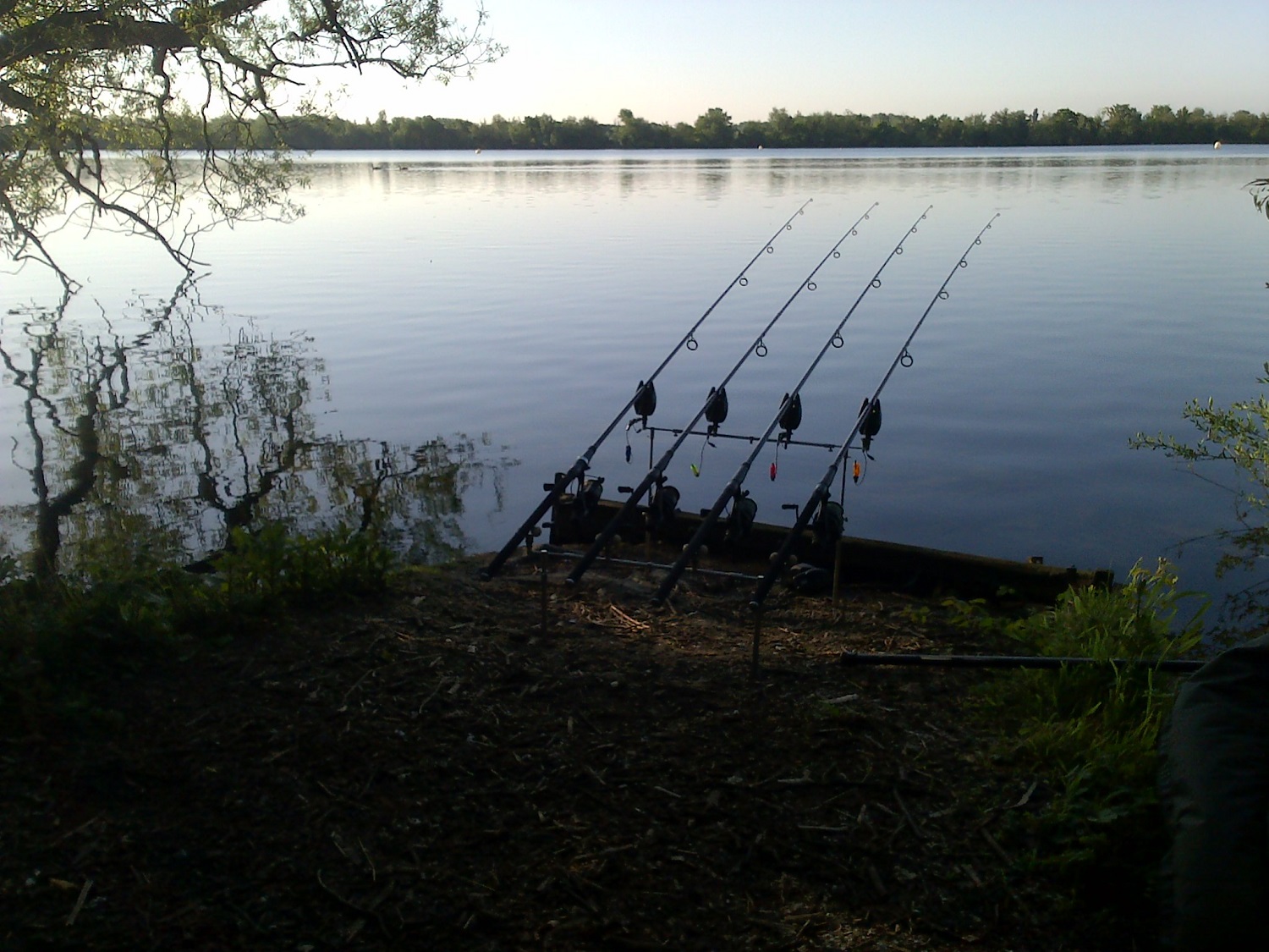 Carp fishing gravel pit lake