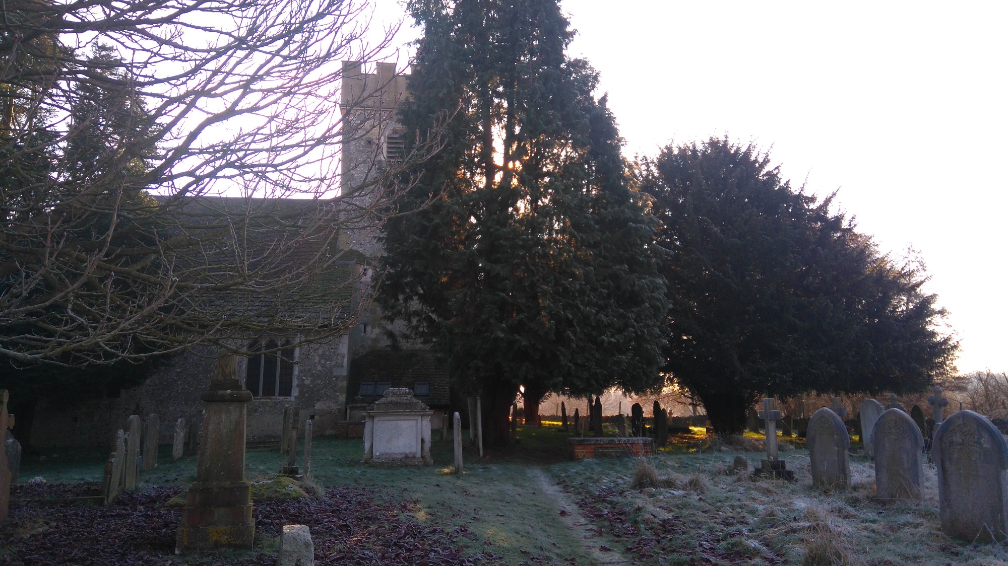 Church winter frost rural