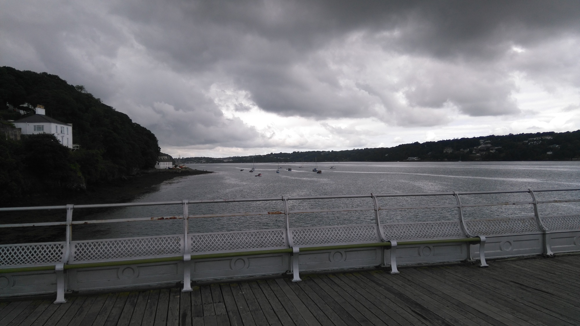 Looking west over Menai Strait from Bangor Pier on a cloudy afternoon.