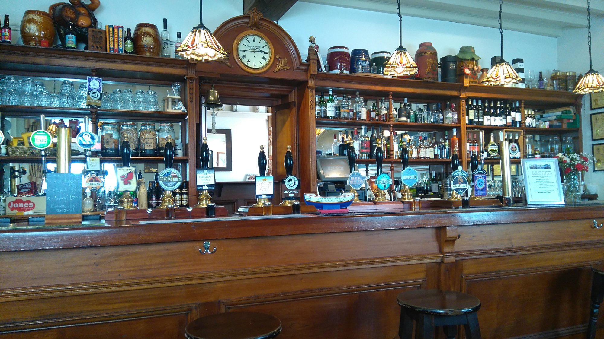 Pub bar ornate handpumps ales beers clock