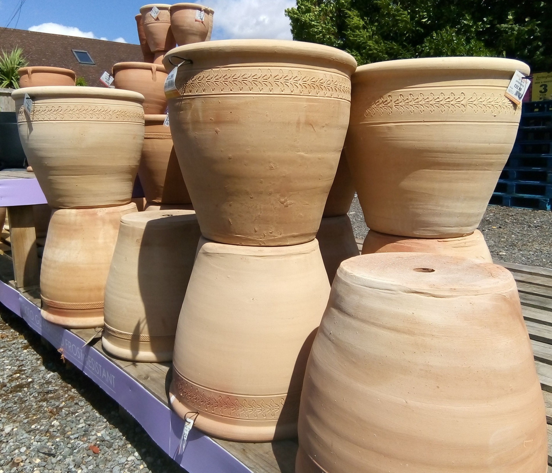 Earthenware large garden pots