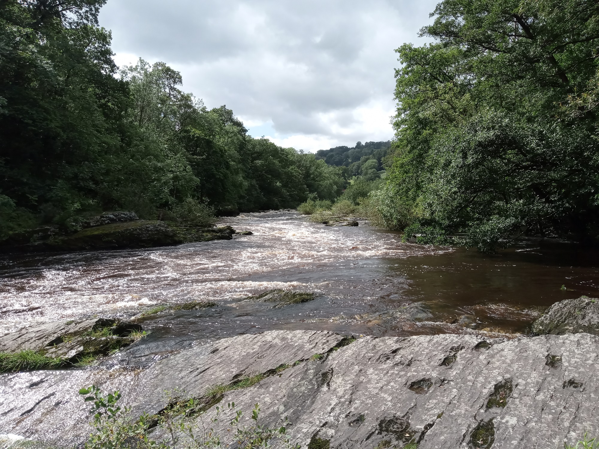 A rocky view of the rapid River Dee