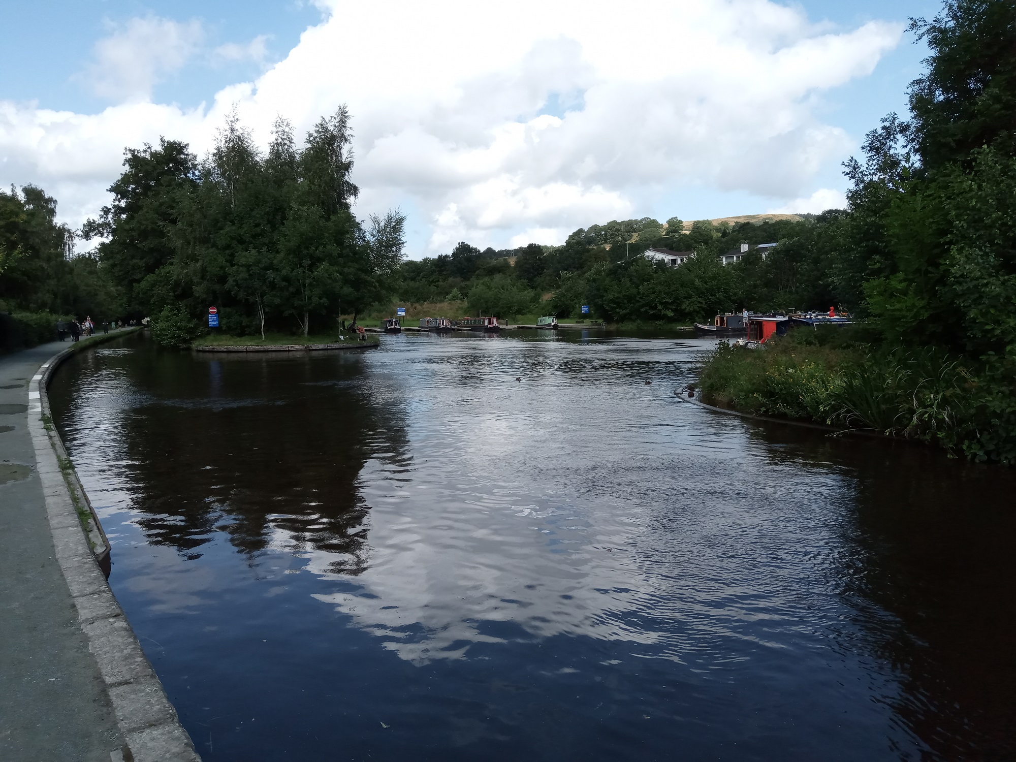 A view of the canal basin in Llangollen, Wales in summer
